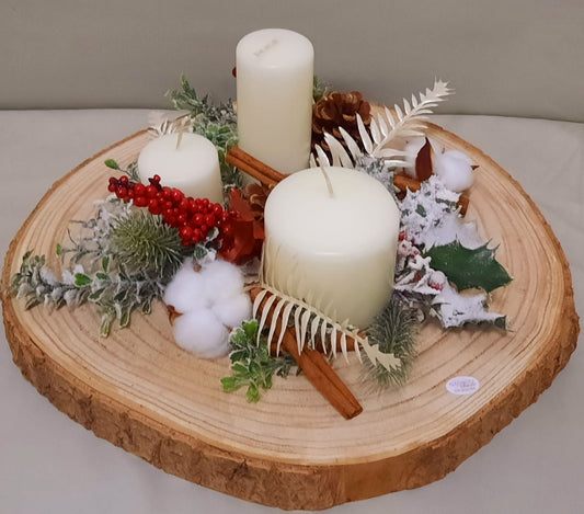 Christmas candle centerpiece