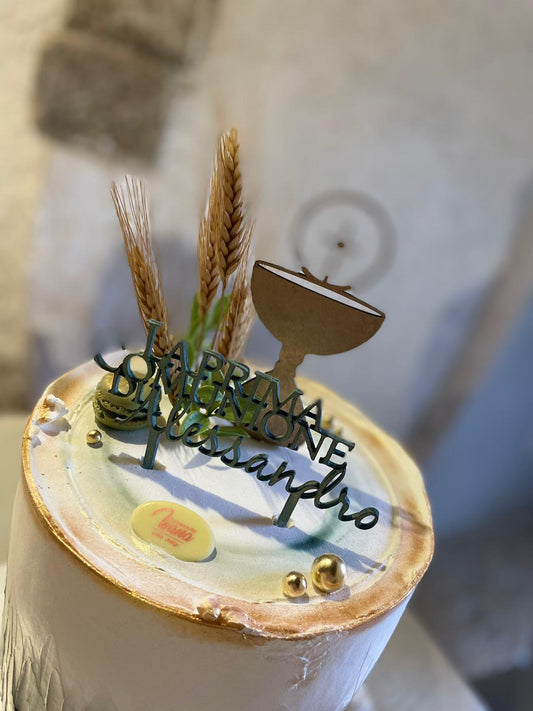 Cake topper personalizzato in legno