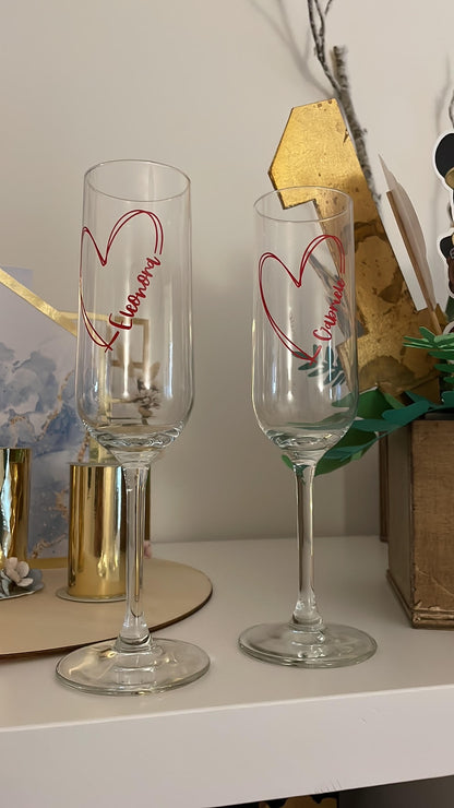 Personalized couple glasses.