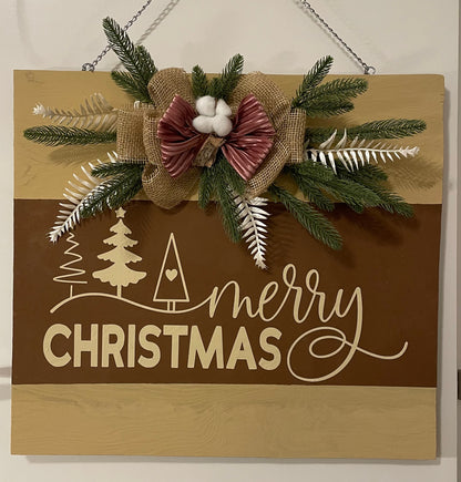 Wooden Christmas outdoor door 50x70