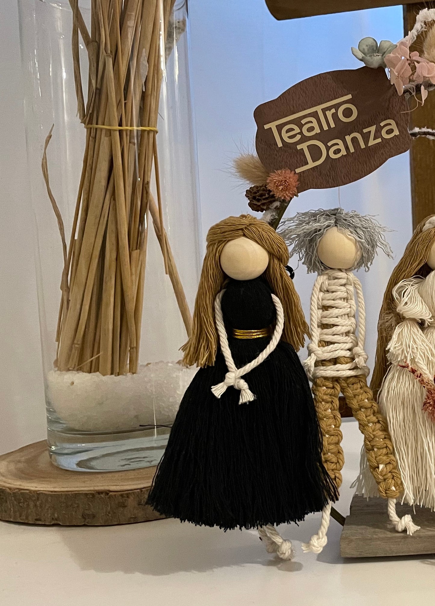 Group of macramé dolls