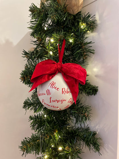 Bola de Navidad de cristal de colores con escritura