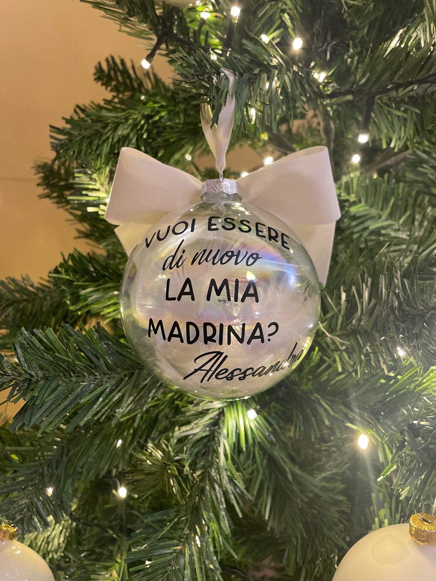 Bola de Navidad rellenable de cristal transparente