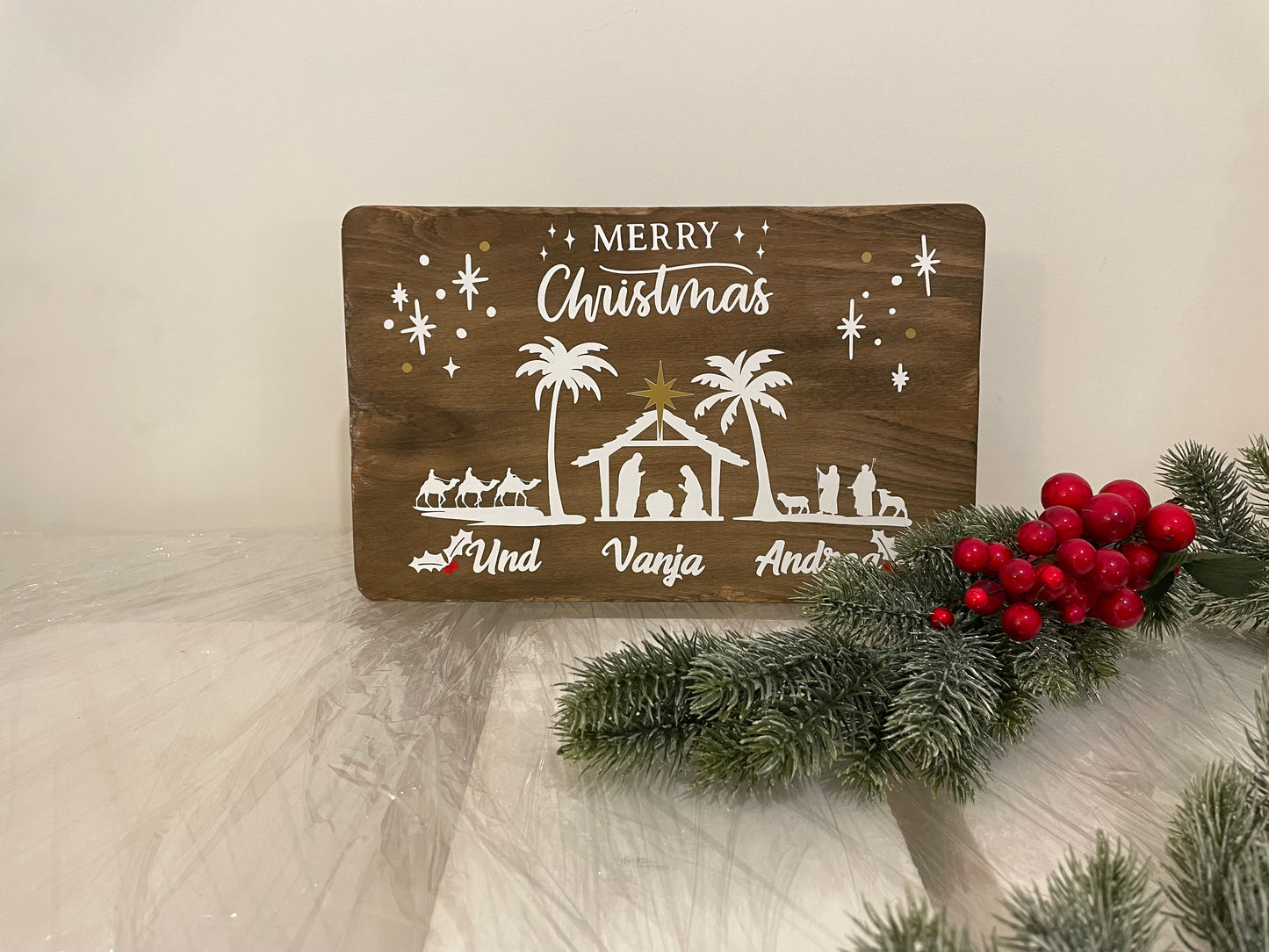 Wooden Christmas cutting board 20x30