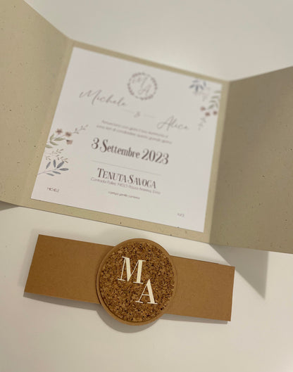 “Sughero” wedding invitation