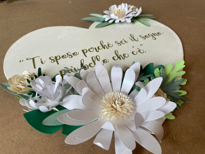 Heart-shaped wooden wedding plate